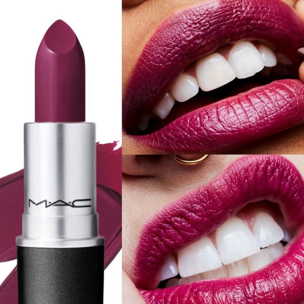 Mac Satin Dark Red Lipstick Rebel Red Creamy Buildable Coverage Satin Finish New